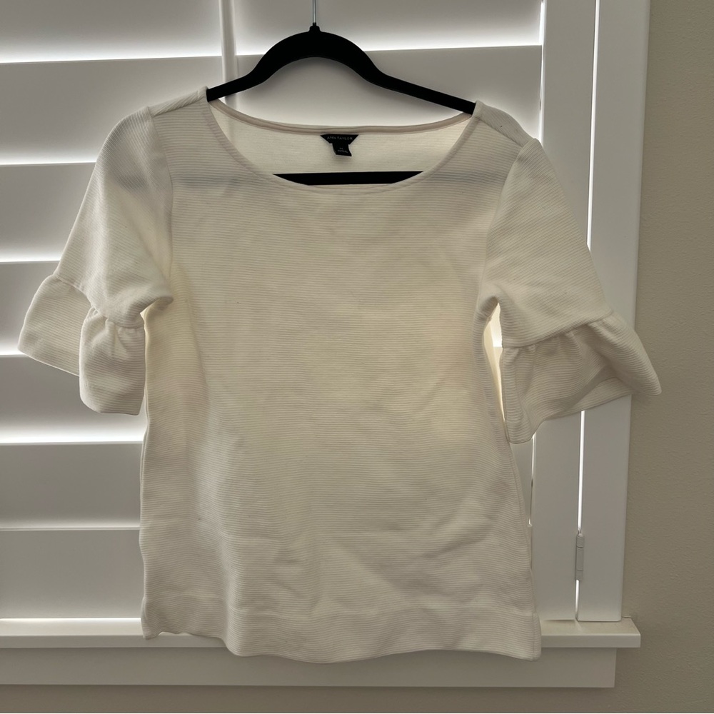 Ann Taylor peplum shoulder top